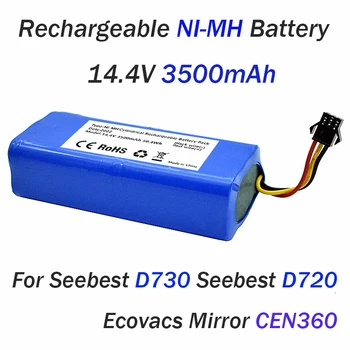 14,4 V 3500mAh Bateria de NI-MH Para Seebest D730 Seebest D720 Ecovacs Espelho CEN360 Robô Aspirador de pó Partes