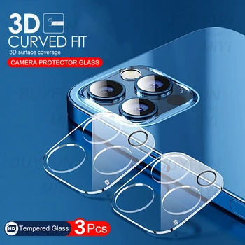 3PCS 3D Curvas Câmera Lente de Vidro Temperado Capa Para iPhone 13 Pro Max. Caso Len Proteção Coque Funda iPhoen iPhon 13Pro 13 Mini