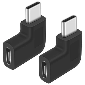 USB C 10Gbps Direito Adaptador de Ângulo de 90 Graus do Tipo-C Macho para Fêmea Adaptador de extensão para o Portátil Tablet Celular Carregamento de Sincronização de Dados