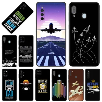 Casos de Telefone de Silicone Soft Cover para Samsung Nota 20 10 9 8 M54 M34 M52 M53 M51 M33 M31 M32 M22 M23 21 de Avião Aeronave decolar