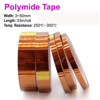 3~50MM de Poliimida Fita Adesiva de Calor BGA Isolamento Térmico de Alta Temperatura de Impressão 3D da Placa de Protecção do Filme do Polyimide de Fita