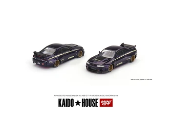 Pré-venda de Kaido Casa x MINI GT 1:64 Nissan Skyline GT-R (R33) Kaido Obras V1 Fundido Modelo de Carro de Coleção Miniatura