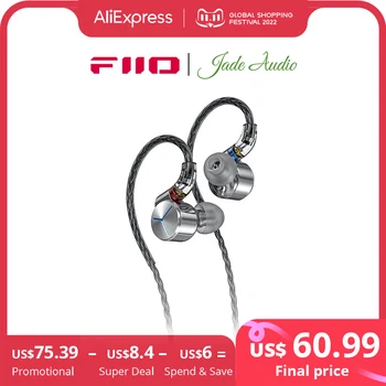 FiiO/JadeAudio JD7 Unidade Dinâmica de ouvido in-ear Fone de ouvido, Aparelhagem hi-fi fone de ouvido com fio com Baixo Super Som do Auricular Música Fones de ouvido(Cor de Prata)