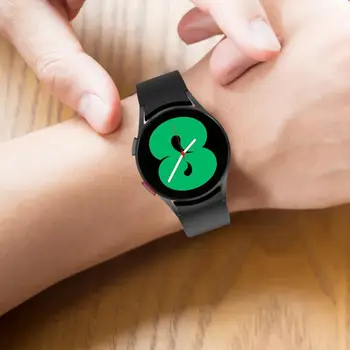 Pulseira de Silicone Para Samsung Galaxy Watch 5pro Substituição Pulseira de Aço Inoxidável Redondos de Prata Fivela Pulseira Bracelete de Esportes