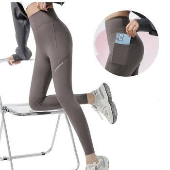 Mulheres de Calça de Ginástica Legging, Com Bolso para o Telemóvel de Espumas de Calças de Yoga Perfeita meia-Calça Esporte Tubarão Cintura Alta Treino de Fitness de Roupas