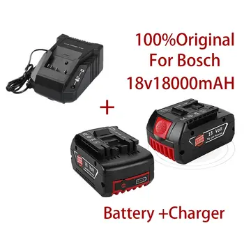 100% Original 18V18000mAh Recarregável Para Bosch 18V18.0Ah de Backup de Bateria Portátil Substituição BAT609 Luz Indicadora+3A Carregador