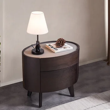 Minimalista-de-cabeceira moderna circular high-end de arrumação de quarto, mesa de cabeceira