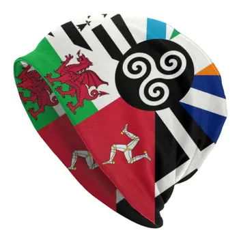 Europeu Pan Nações Bandeira Bonnet Chapéus Legal Chapéu De Malha De Outono Inverno Quente Irlanda, Escócia, País De Gales, Bretanha Skullies Beanies Caps