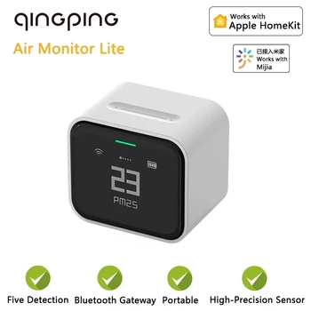Qingping Qualidade do Ar Monitor de CO2 Detector de Temperatura e Umidade Sensor Inteligente Visor LCD a Vida em Casa de Automação de Trabalhar Com Mijia App