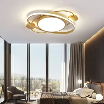 Moderno, Lâmpada de Teto LED Candelabro de Ouro Quarto Lâmpada da Sala de Jantar da Lâmpada de Metal Luxtury Sala de Estudo Decoração Interior da Lâmpada