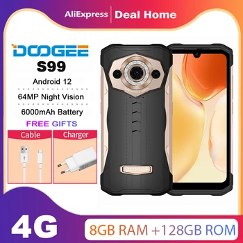 DOOGEE S99 Smartphone 8GB de 128GB 108MP AI Câmera do Telefone Móvel 64MP Visão Noturna 6000mAh 6.3 Polegadas Android Celular Portátil 12