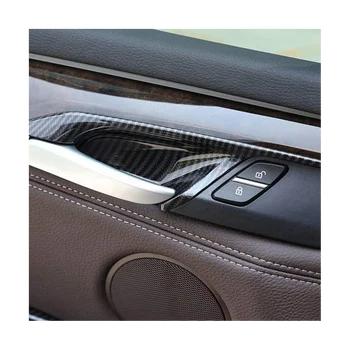 4PCS de Carro maçaneta da Porta Interior Tigela com Tampa de Guarnição para BMW X5 F15 X6 F16 2014-2018 Braço Moldura do Painel Adesivo Decorativo de Carbono