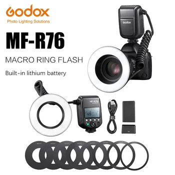 Godox MF-R76 RING76 5000K Macro Anel do DIODO emissor de Luz do Speedlite Flash de Luz para a Sony Canon Nikon Câmera 5D 6D 7D 60D 70 80D D850 A7MIV