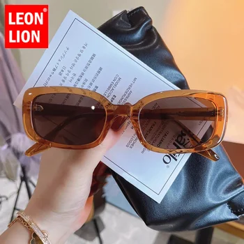LeonLion Retângulo Oval Óculos de sol das Mulheres 2023 Óculos Vintage para Mulheres Pequenas porções de Homens Luxo Punk Gafas De Sol Hombre UV400