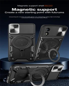 Luxo Magnético montadas em Veículos Funda Para Motorola Moto E13 E22i G32 E20 E30 E40 Borda 30 Neo Lite Caso de Slides da Janela de Proteger a Lente