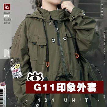 oficial de Anime Meninas Jogo Frontline G11 Moda, Sobretudo Mulheres, Homens com Capuz de pêlo Longo Casaco blusão de Cosplay Zíper do Casaco
