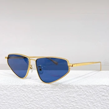 FE40068UFF de Titânio Olho de Gato Luxo Óculos de sol de Ouro Mulheres Designer de Marca Original Clássica de Qualidade de energia Solar Uv400 Óculos para Homens