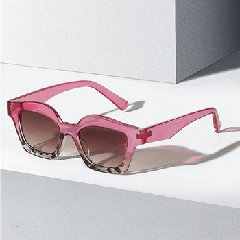 Novo Estilo de Moda Pink Leopard Óculos de sol Para as Mulheres da Praça de Gradiente de Óculos de Sol Feminino Tons UV400 Óculos