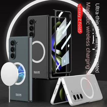 Galvanizados Telefone Magnéticos Case para Samsung Galaxy Z Dobra Dobra 5 4 Fold5 Fold4 Fold3 5G à prova de Choque a Prevenção de quedas Tampa