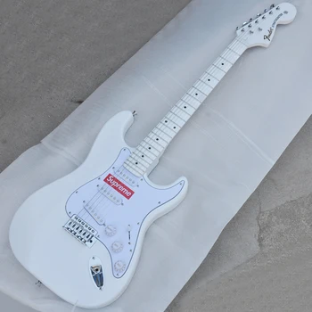 Branco Guitarra Elétrica Sulcos De Alta Qualidade De Fábrica De Entrega Física De Tiro