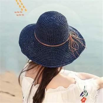 Desmontável Ráfia Chapéu de Mulheres de Verão de Grandes Abas Praia Hat Sul de Viagem Chapéu o Chapéu, Chapéu de Sol