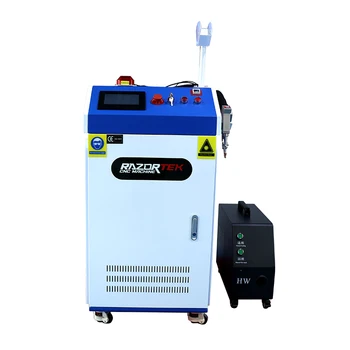 Razortek cnc laser a fibra de mão a máquina de soldadura para o metal de solda de limpeza e corte de 2000W 3000W