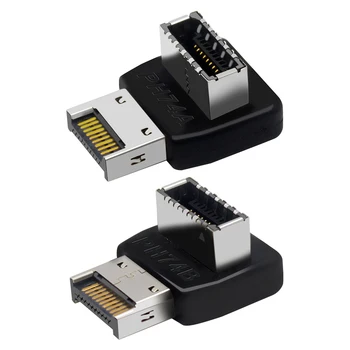 USB Cabeçalho Placa-Mãe do Computador-Tipo C USB3.1-Tipo E 90 Graus Conversor
