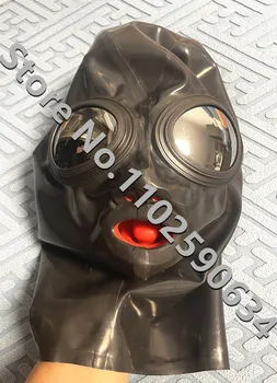 Trajes de látex máscara de tampa completa com o olho de vidro de 15 cm de nariz comprido tubo e vermelho dentes de 0,4 mm
