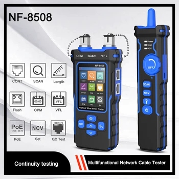 NOYAFA NF-8508 Testador de Cabo de Rede Óptica Fio Medidor Tracer LCD Digital Recarregável de Linha de Rede Finder Fio PoE Verificador