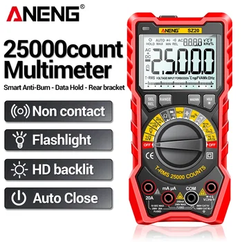 ANENG SZ20 25000 Conta Multímetro Digital Tensão de Testador de Corrente CA/CC Medidor de Carro de Ohm Temp Capacitor luz de fundo do LCD Display