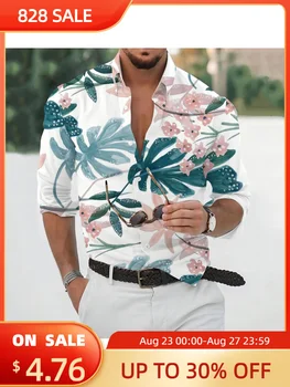 Man em 3D de Impressão Digital Ramos de Flores de Impressão de Alta Qualidade da Arte Camisas de Praia Casual T-Shirt Plus Size Vestuário para homem
