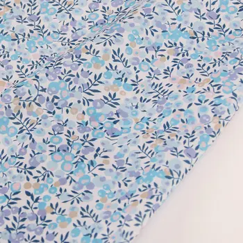 Azul pequena baga florais best-seller liberdade de algodão personalizado impressão em tecido de tana gramado tecido para DIY de costura