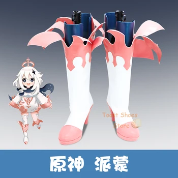 Jogo Genshin Impacto Paimon Cosplay Sapatos de Quadrinhos Anime Jogo de Role Play para Con Halloween Traje Cosplay Prop Sapatos