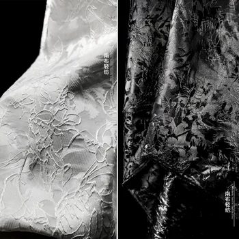 Preto Tecido Jacquard Textura Criativa de Estilo Chinês, Terno Cheongsam Designer de grosso Pano para Costura Metros Diy Material