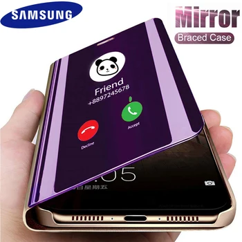 Original Smart Mirror Flip Case Para Samsung Galaxy S23 Ultra S22 S20 S21 FE S10 Plus A04 A04S A34 A54 A33 A53 A73 A32 A52 A72