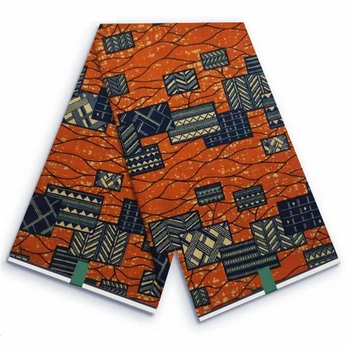 Liquidação Africana Cera Tecido 6yards Verdadeira Cera Nigeriano Ancara Bloco de Impressões de Tecido Batik holandês Pagne Para Costura VLKC1