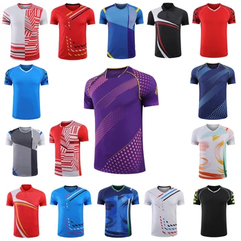 Uma nova modalidade de Tênis de camisas para Homens Mulheres Criança de Ténis de Mesa camisas de uniformes Meninos de Badminton T-Shirt PingPong Roupas Jogo de Equipe Camisolas