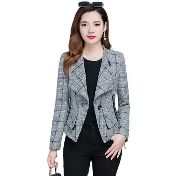 Moda Curto Mulheres Casaco de 2023 Nova Primavera, Outono coreano Jaqueta Top Casual Curta Manta de Agasalho Jaqueta de Terno Todos-Jogo