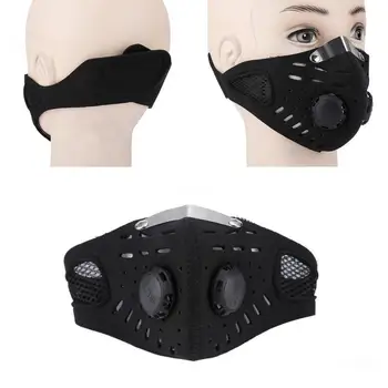 Esporte tático Rosto Com Filtro de carvão Ativado Não-Tecidos Máscara Meio Rosto com uma Máscara de Inverno Quente de Bicicleta Motocicleta Máscara