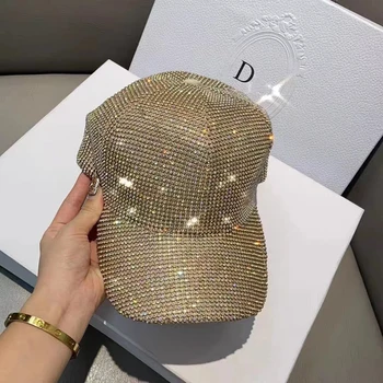 Ouro 2023 novo strass boné de Beisebol vazio chapéu de luxo, mulheres de chapéu de moda outono boné de Beisebol de gorra hombre