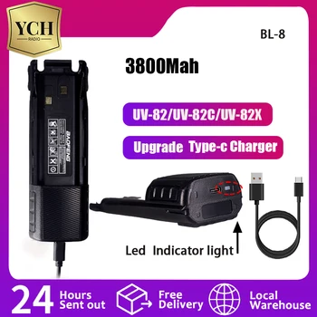 UV-82 Bateria de 3800mAh Tipo Estendido-c Carregador de UV-82HP UV 82 UV82 UV-8D UV-89 UV-82HX UV-82 Plus BL-8 Walkie Talkie Bateria