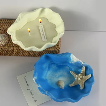 DIY Concha a Concha da Vela do Molde de Silicone Jóia de Armazenamento Mundo Subaquático de Gesso Molde para Artesanais de Decoração de Casa de Aromaterapia