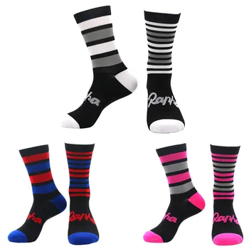 De alta Qualidade com 3 cores de meias de ciclismo de meias de compressão, homens e mulheres, Esporte futebol basquete meias