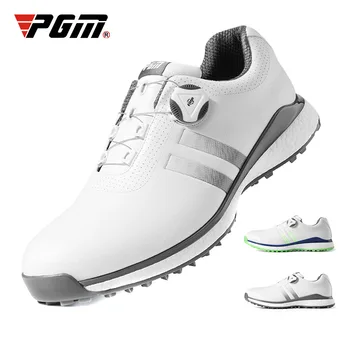 PGM Sapatos de Golfe Mens Homens a prova d'água da Patim-prova de TPU Tênis Botão Esporte Casual Microfibra Couro XZ172 Branco