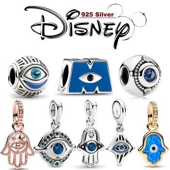 100% 925 Silver Disney Charme Esferas do Olho Mau, o Encanto se Encaixa Pandora Pulseira Original DIY Mulheres Joalheria