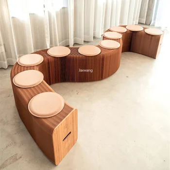 Multi-banco de Órgãos Papel de Fezes de Luxo Designer Assento do Banco Pier Varanda com Bancada de Casa, Mesa de Café Banquinho Minimalista Moderno Fezes