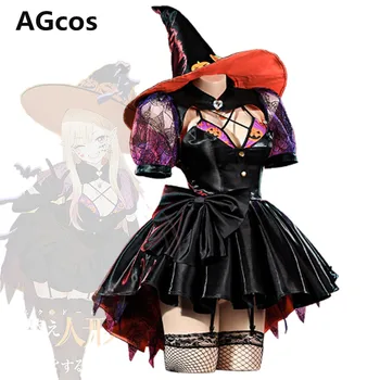 AGCOS Em Stock Anime o Meu Vestido-Up Darling Kitagawa Marin Halloween Bruxa Cosplay Fantasia de Mulher Vestido de Cosplay