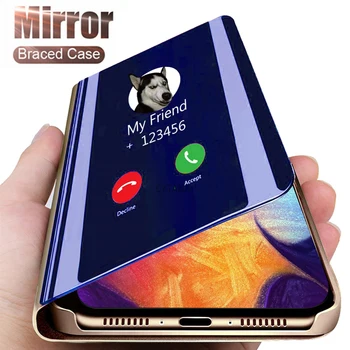 Smart Mirror Flip Case Para Samsung Galaxy A51 A12 A32 A52 A71 A21s A20s A42 A50 A70 A20 A02s A20e A81 A91 A02 A31 M12 A41 Tampa