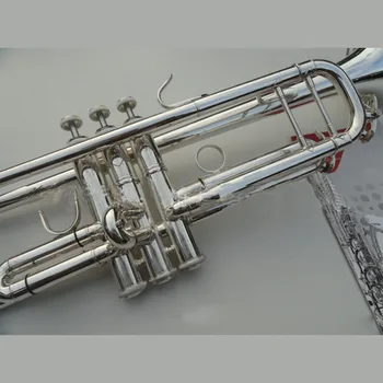 Alta qualidade de trompete Bach Bb B flat de três tons de bronze instrumento com hard case, boquilha, pano e luvas
