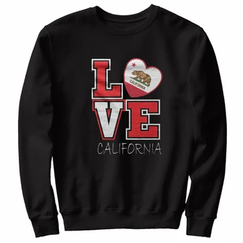 Venda Quente Da Califórnia Bandeira Carta De Amor Camisolas Novo 100% Algodão Confortável E Casual Mens Moda Streetwear